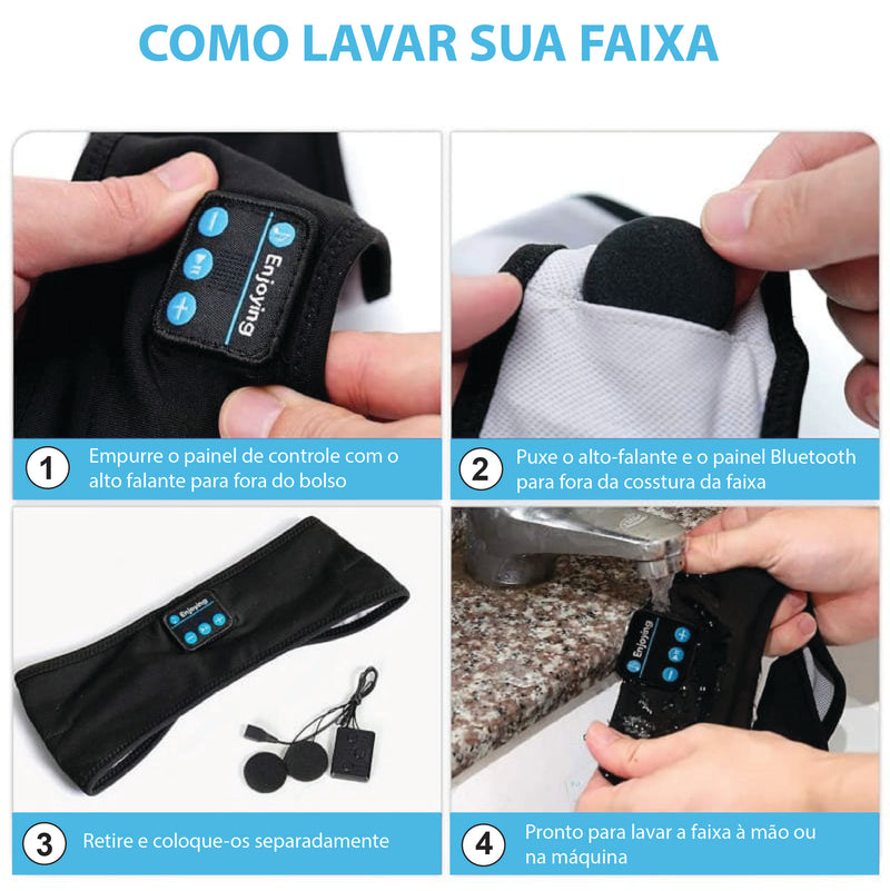 Fones de ouvido Bluetooth para dormir e atividades esportivas