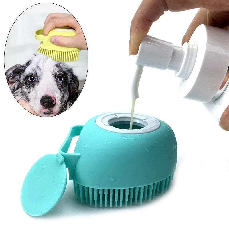 Escova de banho Pet macia e silicone